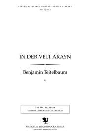 Cover of: In der ṿelt arayn