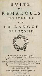 Cover of: Suite des Remarques nouvelles sur la langue françoise