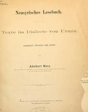 Cover of: Neusyrisches Lesebuch by Adalbert Merx