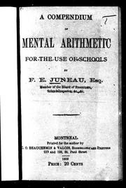 Cover of: A compendium of mental arithmetic for the use of schools