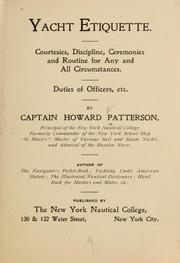 Cover of: Yacht etiquette by Howard Patterson