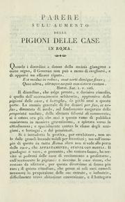 Cover of: Parere sull' aumento delle pigioni delle case in Roma