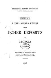 Cover of: A preliminary report on the ocher deposits of Georgia