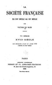 Cover of: La société française du XVIe siècle au XXe siècle