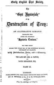 Cover of: The "Gest Hystoriale" of the Destruction of Troy: an alliterative romance tr ...