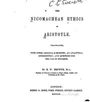 Cover of: The Nicomachean ethics of Aristotle. by Aristotle