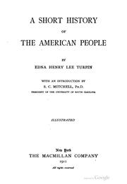 Cover of: A short history of the American people by Turpin, Edna Henry Lee