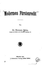 Cover of: Modernes Fürstenrecht