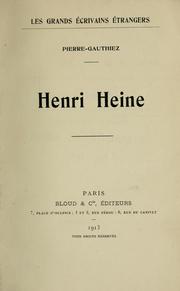 Cover of: Henri Heine