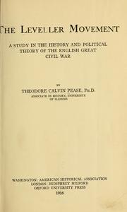 Cover of: The Leveller movement by Pease, Theodore Calvin