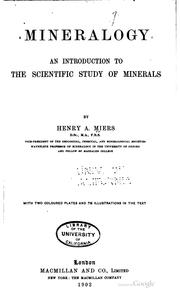 Cover of: Mineralogy: an introduction to the scientific study of minerals.