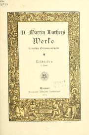 Cover of: Werke. by Martin Luther