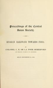 Cover of: Russian railways towards India