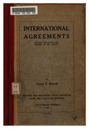 Cover of: International Agreements Without the Advice and Consent of the Senate by James Foote Barnett