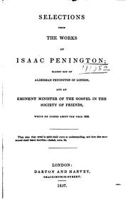 Cover of: Selections from the Works of Isaac Penington