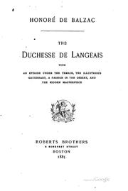 Cover of: Duchesse de Langeais