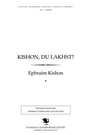 Cover of: Ḳishon, du lakhsṭ? by Ephraim Kishon