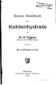 Cover of: Kurzes handbuch der kohlenhydrate