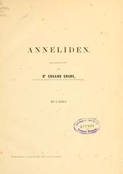 Cover of: Anneliden.