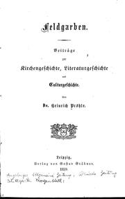 Cover of: Feldgarben by von Heinrich Pröhle. --