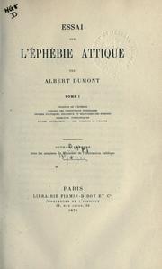 Cover of: Essai sur l'Éphébie attique. by Albert Dumont