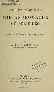 Cover of: The Andromache of Euripides