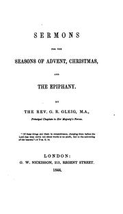 Cover of: Sermons for the seasons of Advent, Christmas and the Epiphany