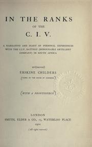 Cover of: In the ranks of the C.I.V. by Erskine Childers