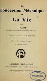 Cover of: La conception mécanique de la vie