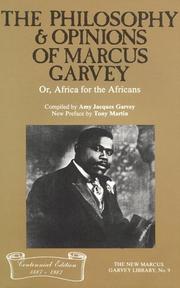 Cover of: The philosophy and opinions of Marcus Garvey, or, Africa for the Africans by Marcus Garvey