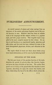 Cover of: The transmission of life: counsels on the nature and hygiene of the masculine function