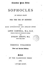 Cover of: Sophocles, in single plays, for the use of schools. Ed. with intr. and Engl. notes by L ... by Sophocles
