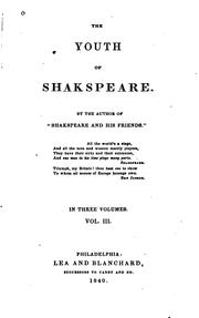 Cover of: The youth of Shakspeare.
