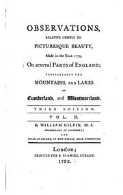 Cover of: Observations, Relative Chiefly to Picturesque Beauty, Made in the Year 1776 ...