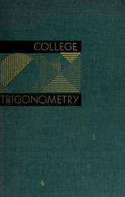 Cover of: College trigonometry.