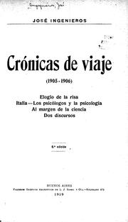 Cover of: Crónicas de viaje by José Ingenieros.