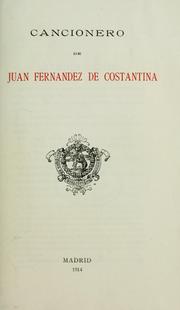 Cover of: Concionero de Juan Fernandez de Costantina