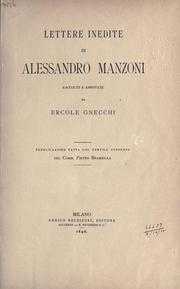 Cover of: Lettere inedite by Alessandro Manzoni