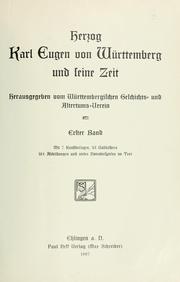 Cover of: Herzog Karl Eugen von Württemberg und seine Zeit, hrsg. vom Württembergischen Geschichts- und Altertums-Verein by Württembergischer Geschichts- und Altertumsverein