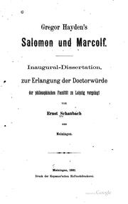 Gregor Hayden's Salomon und Marcolf by Ernst Schaubach