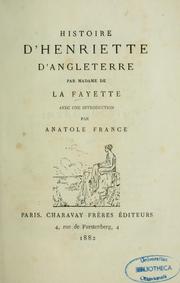 Cover of: Histoire d'Henriette d'Angleterre