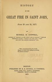 Cover of: History of the great fire in Saint John, June 20 and 21, 1877.