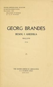 Cover of: Georg Brandes: besøg i Amerika maj-juni, 1914