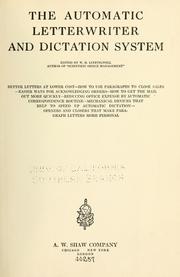 Cover of: The automatic letterwriter and dictation system