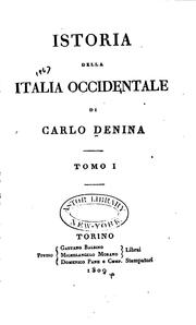 Cover of: Istoria della Italia occidentale