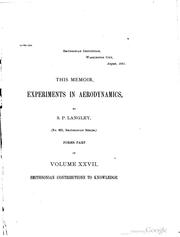 Cover of: Experiments in aerodynamics