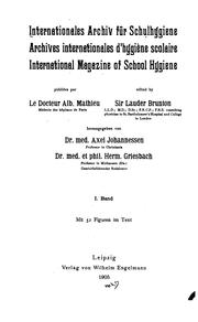 Cover of: Internationales Archiv für Schulhygiene=: Archives internationales d'hygiène scolaire ...