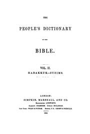 Cover of: The people's dictionary of the Bible [by J.R. Beard].
