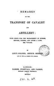 Cover of: Remarks on the transport of cavalry and artillery