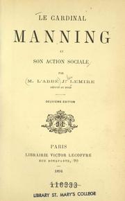 Cover of: Le cardinal Manning et son action sociale